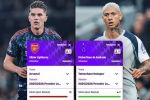  即将对决！英超关键数据对比：约克雷斯仅禁区内触球多于里沙利松